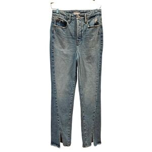 Good American Good Boy High Rise Straight Slit‎ Hem Jeans Size 4/27 Denim Y2K